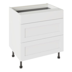 Shaker Matt White 800 3 Drawer Base Kitchen Cabinet