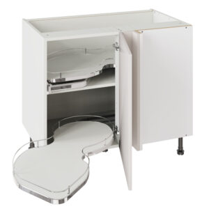 Slab Gloss Light Grey 1000 Base Kitchen Cabinet With Dual Handed Nuvola Blind Corner