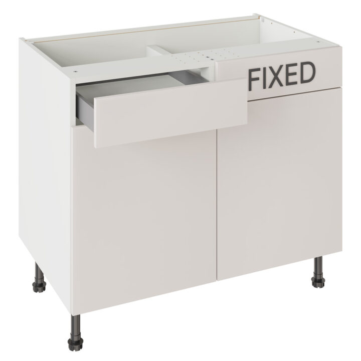 Slab Gloss Light Grey 1000 LH Drawerline Base Kitchen Cabinet