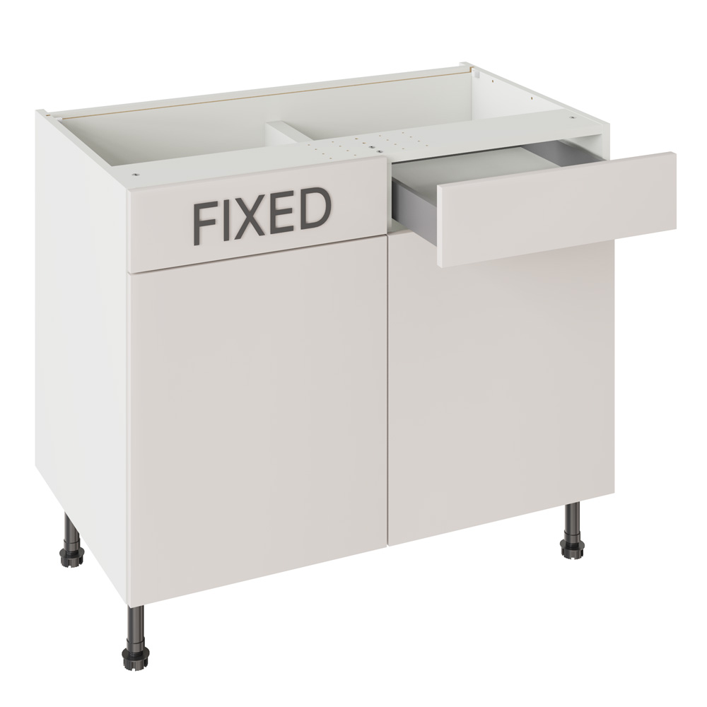 Slab Rigid 1000 RH Drawerline Base Kitchen Cabinet Gloss Light Grey ...