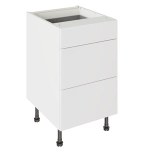 Slab Gloss White 500 3 Drawer Base Kitchen Cabinet