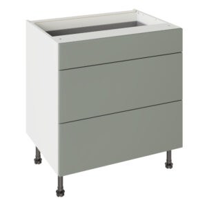 Slab Matt Agave Green 800 3 Drawer Base Kitchen Cabinet