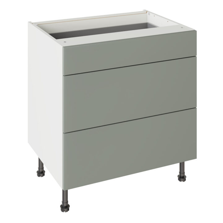 Slab Matt Agave Green 800 3 Drawer Base Kitchen Cabinet