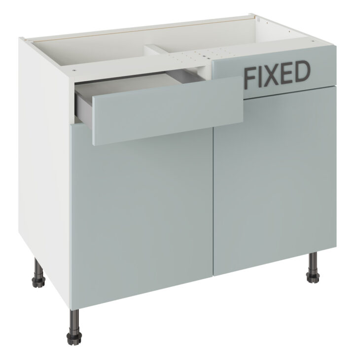 Slab Matt Aquamarine 1000 LH Drawerline Base Kitchen Cabinet