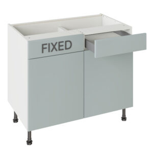 Slab Matt Aquamarine 1000 RH Drawerline Base Kitchen Cabinet