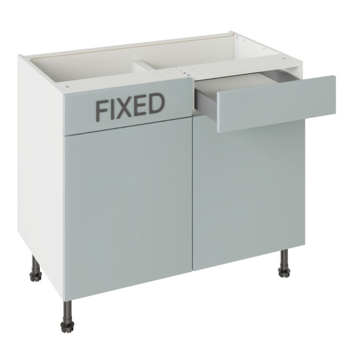 Slab Matt Aquamarine 1000 RH Drawerline Base Kitchen Cabinet