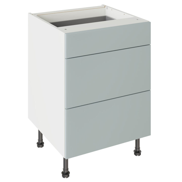 Slab Matt Aquamarine 600 3 Drawer Base Kitchen Cabinet