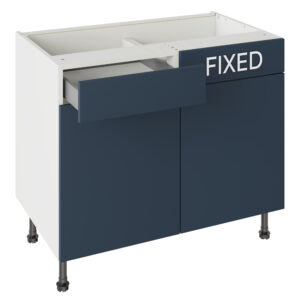 Slab Matt Blue 1000 LH Drawerline Base Kitchen Cabinet