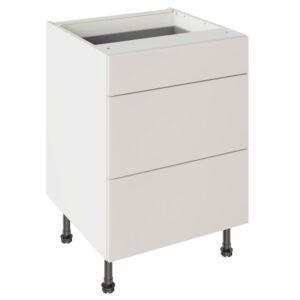Slab Matt Light Grey 600 3 Drawer Base Kitchen Cabinet