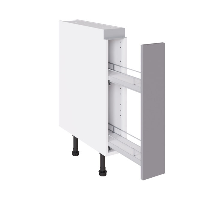True Handleless Gloss Light Grey 150 Base Kitchen Cabinet Pull Out